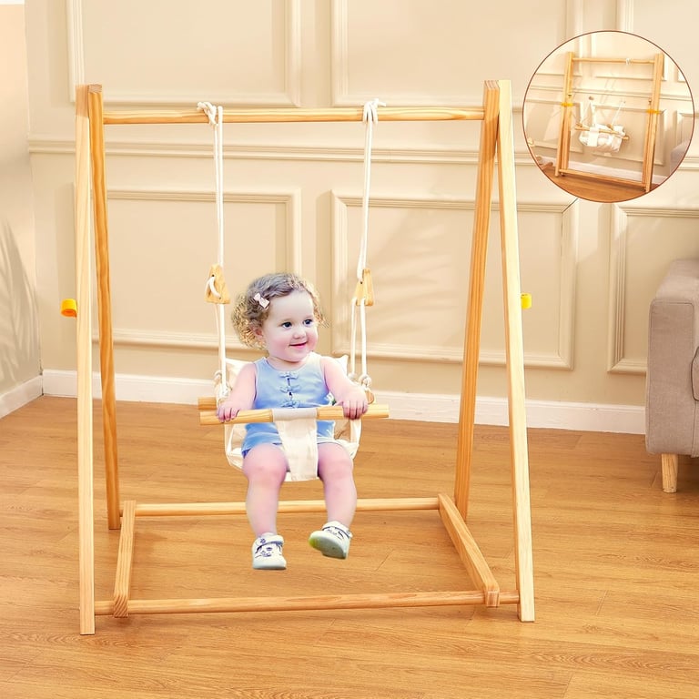 Montessori FUNLIO Swing Set With Durable Pine & Velcro