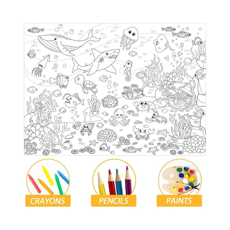 Montessori Tevxj Giant Coloring Poster Under the Sea