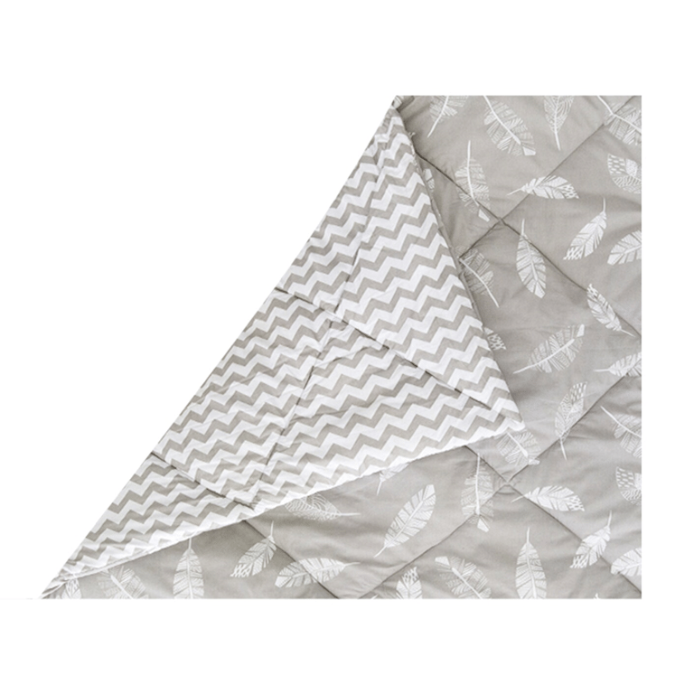 Montessori EZPlay Dual-Sided Play Mat Gray Feather