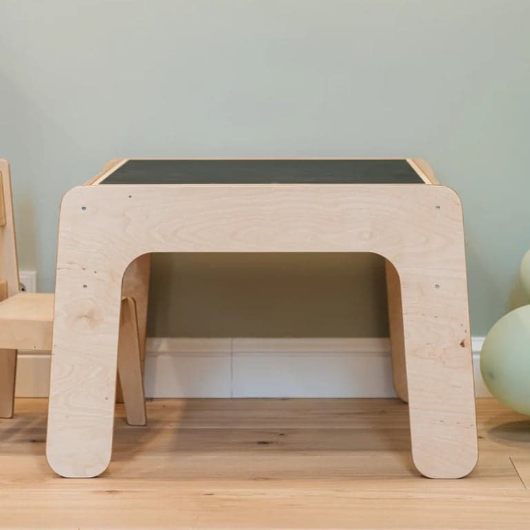 Wild Kids Activity Table With Reversible Blackboard Top Natural