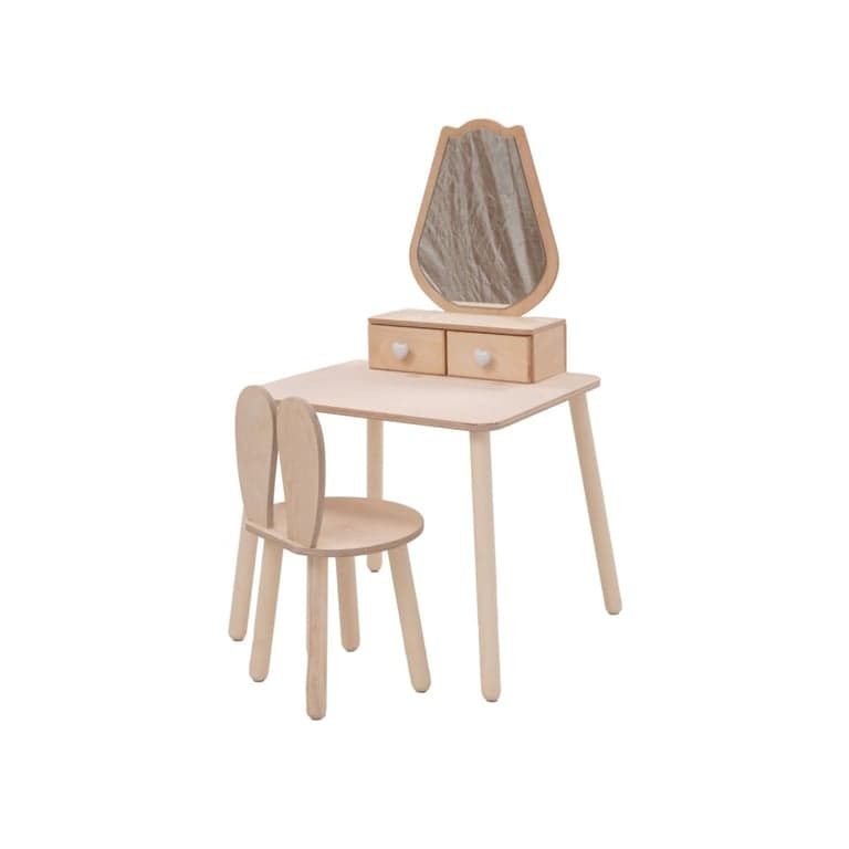 Family SCL Princess Beauty Table With Not Painted Tulip Mirror
