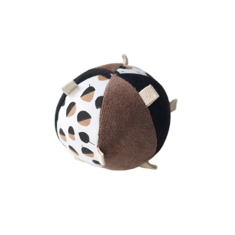 Montessori Wee Gallery Taggy Ball With Rattle Acorn