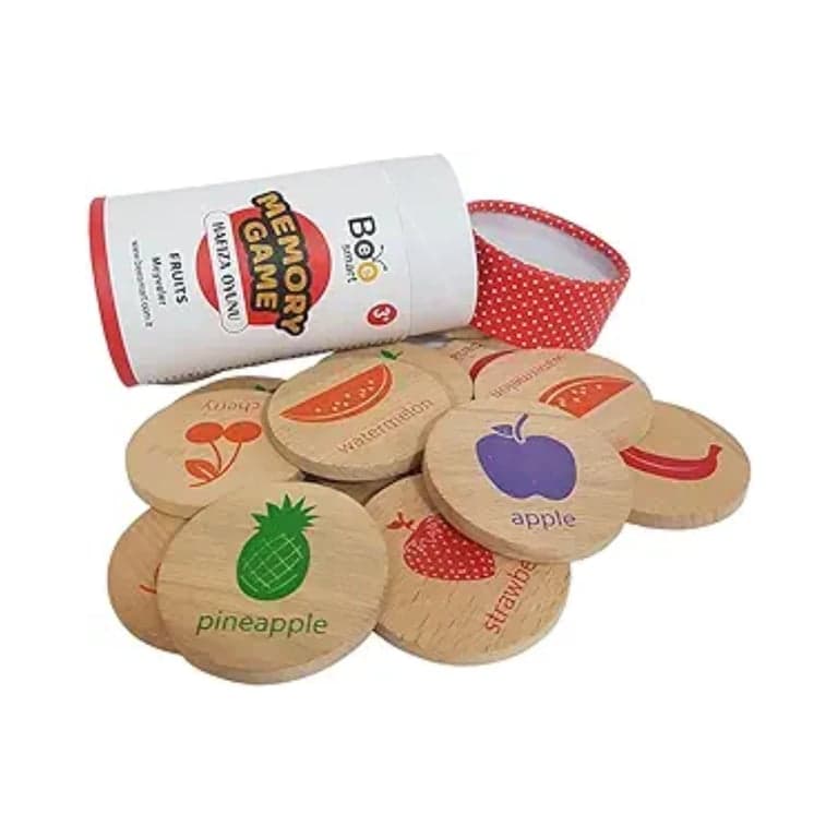 Montessori bee smart Wooden Matching Memory Game Fruits