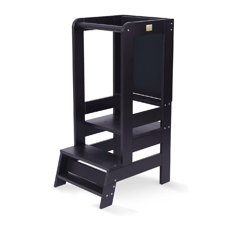 Montessori Meowbaby Toddler Tower With Chalkboard Black