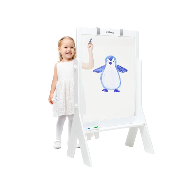 Montessori Little Partners Peek-A-Boo Clear Art Easel Soft White