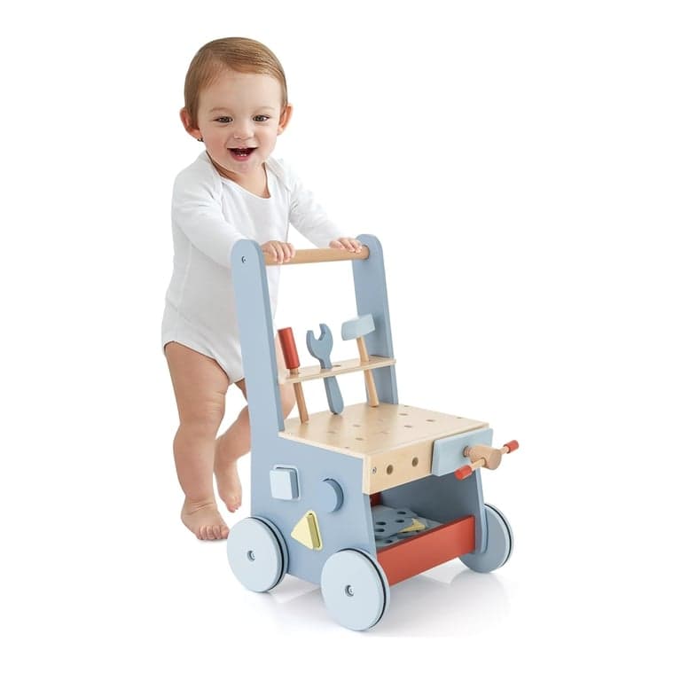 BABY JOY 2 in 1 Baby Push Walker With Tool Bench