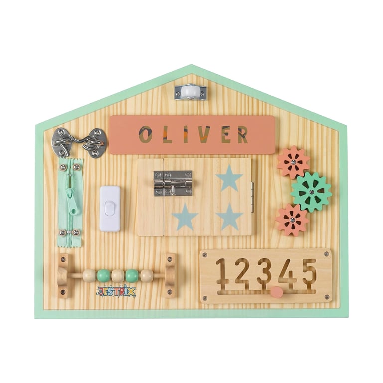 Montessori Jestrix Busy Board Wooden Personalized