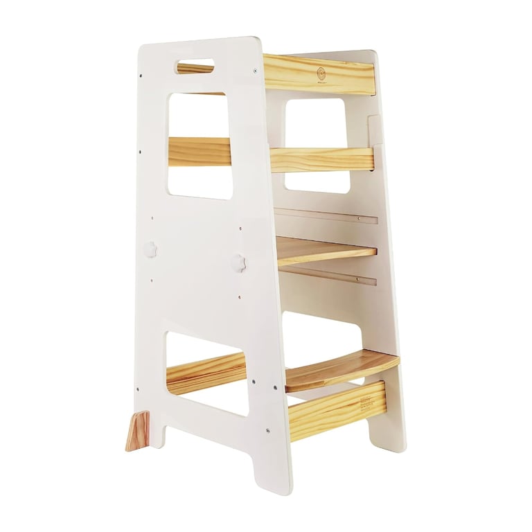 Montessori WOOD CITY Kitchen Step Stool White