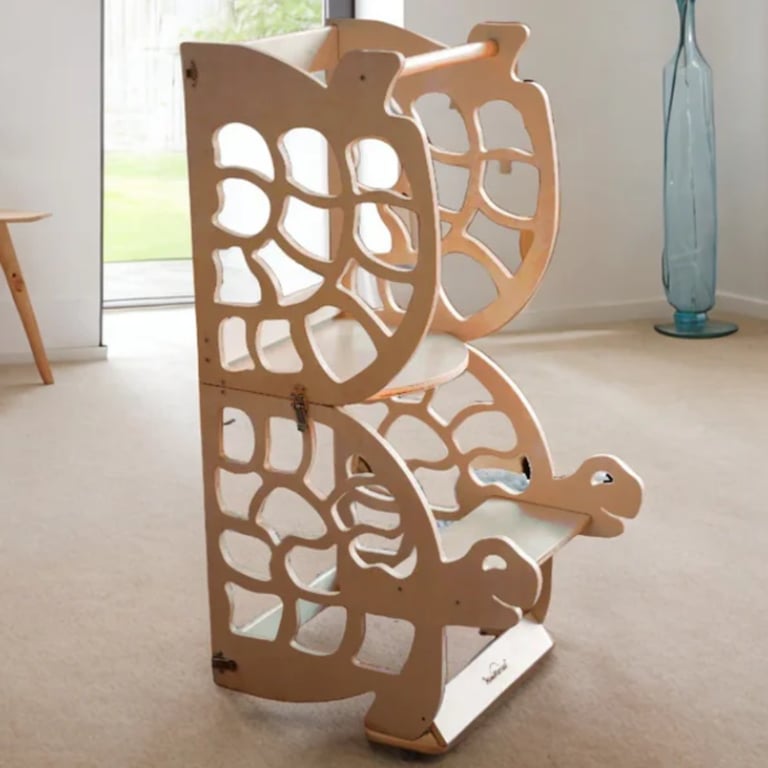 Montessori Miimi Marraal Convertible Wooden Toddler Tower Tortoise Natural
