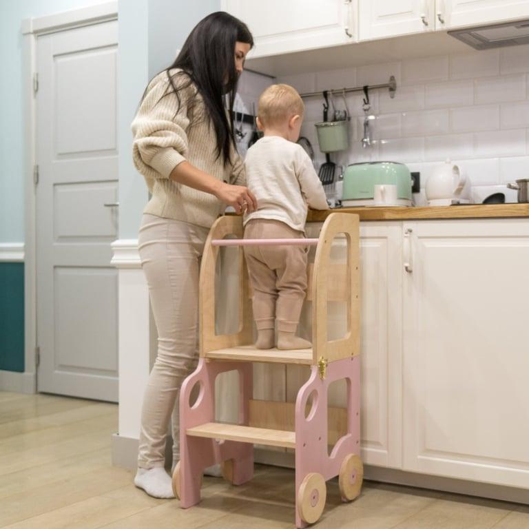 Montessori Family SCL Car Learning Tower Natural Pink