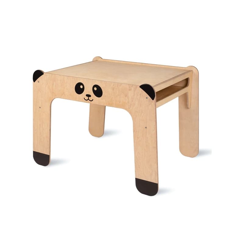 Montessori Wild Kids Activity Table With Reversible Blackboard Top Panda Natural