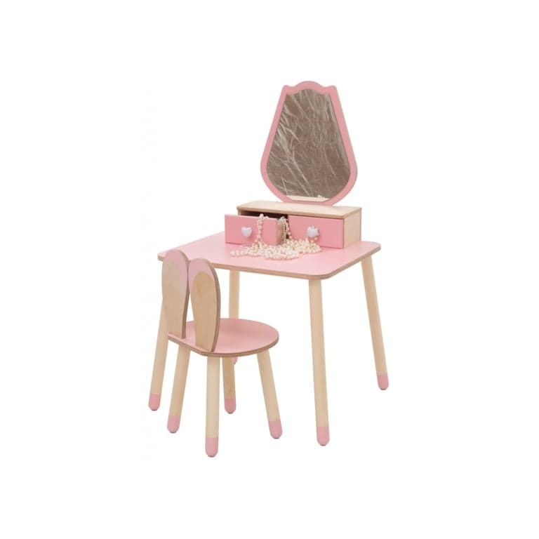 Family SCL Princess Vanity Table with Pink Tulip Mirror