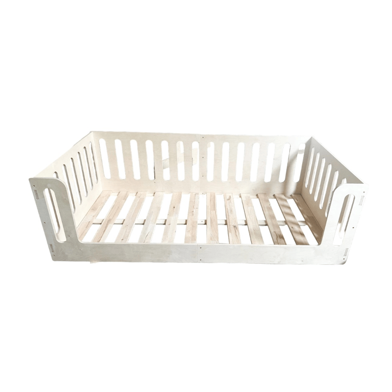 Montessori Bush Acres Avi Full Size Floor Bed With Rails and Slats