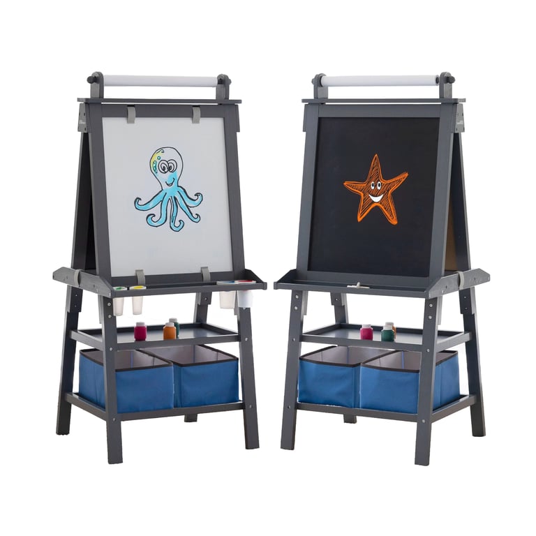Montessori Little Partners Deluxe Learn 'N Play Art Center Easel Earl Gray
