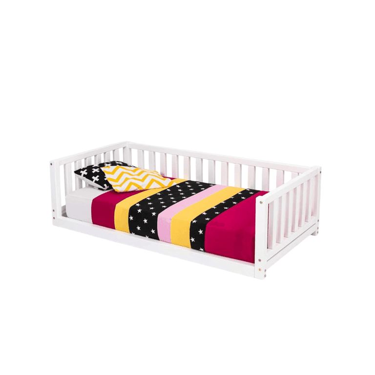 Montessori Sweet HOME From Wood Double Floor Bed White