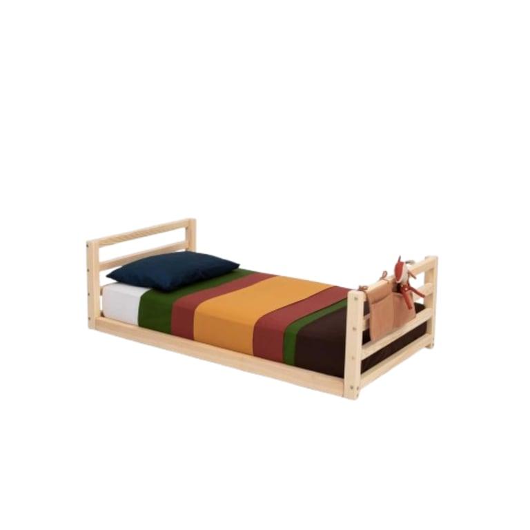 Montessori Sweet Home From Wood Floor Bed With Headboard and Footboard Double Pine Wood