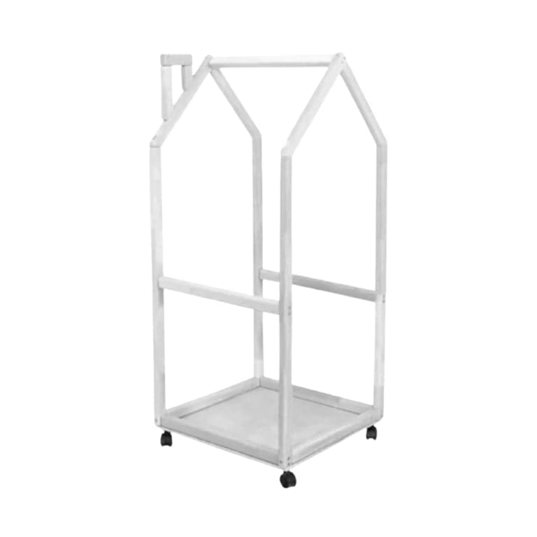 Montessori BusyWood Kids Clothing Rack With Wheels White